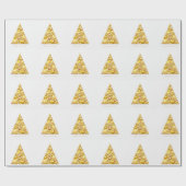 Gold kerstsierents Script Holiday Trees Cadeaupapier (Vlak)