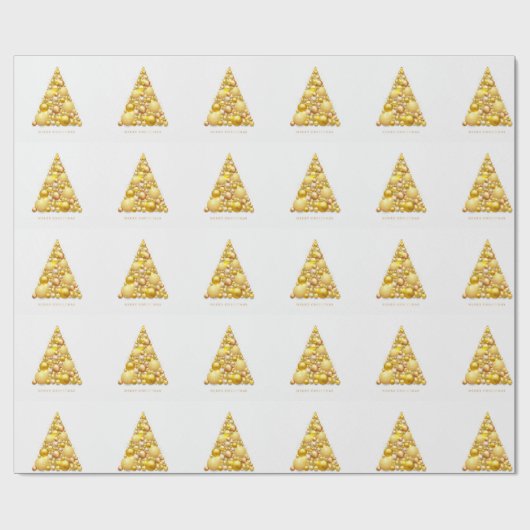 Gold kerstsierents Script Holiday Trees Cadeaupapier (Vlak)