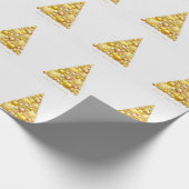 Gold kerstsierents Script Holiday Trees Cadeaupapier (Hoek)