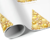 Gold kerstsierents Script Holiday Trees Cadeaupapier (Rol Hoek)