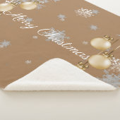 Gold Kerstsierents Sherpa Blanket Sherpa Deken (3/4)