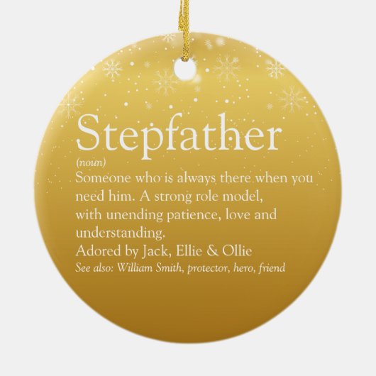 Gold kerststapfather Stepdad Definition Keramisch Ornament (Achterkant)