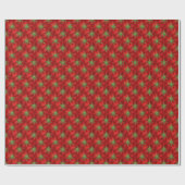 Gold Kerstster Bursts Red Pattern Holiday Cadeaupapier (Vlak)