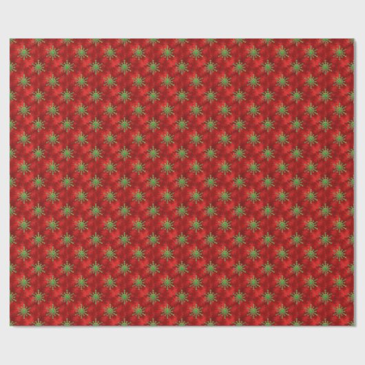 Gold Kerstster Bursts Red Pattern Holiday Cadeaupapier (Vlak)