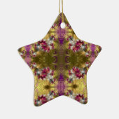 ~ Gold Kerstster Fractal ~ Keramisch Ornament (Rechts)