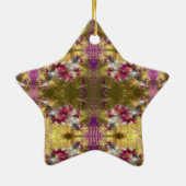 ~ Gold Kerstster Fractal ~ Keramisch Ornament (Achterkant)
