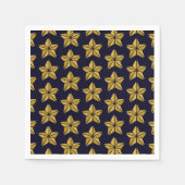 Gold Kerstster Pattern Napkins Servet (Voorkant)
