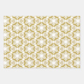Gold Kerststerren Luxury Pattern Yellow Inpakpapier Vel (Voorkant 3)