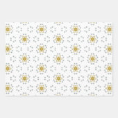 Gold Kerststerren Luxury Pattern Yellow Inpakpapier Vel (Voorkant 2)