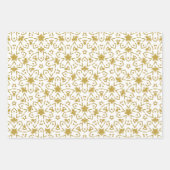 Gold Kerststerren Luxury Pattern Yellow Inpakpapier Vel (Voorkant)