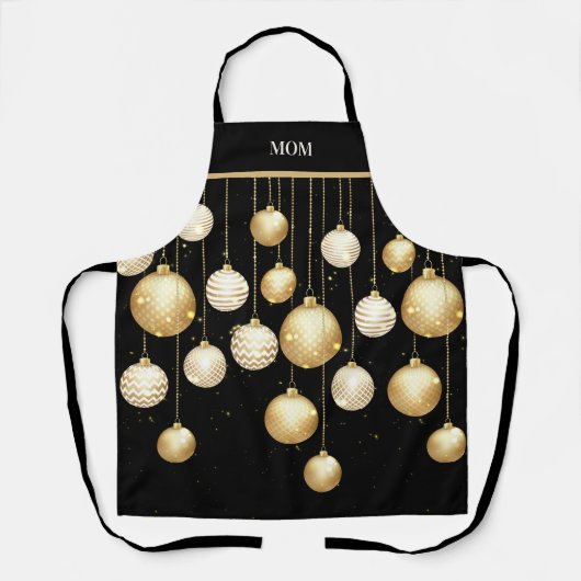 Gold kerstversieringen Aangepast aangepast Schort (Voorkant)