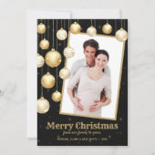Gold Kerstversieringen Foto Feestdagenkaart (Voorkant)