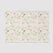 Gold Kerstwoord tekst in wit Tissuepapier (Voorkant)