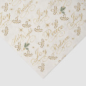 Gold Kerstwoord tekst in wit Tissuepapier (Detail)