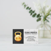 Gold Kettle Bell | Koolstofvezel van marmer Visitekaartje (Staand voorkant)
