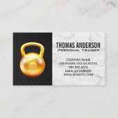 Gold Kettle Bell | Koolstofvezel van marmer Visitekaartje (Voorkant)