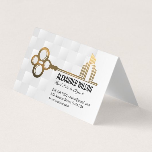 Gold Key City-Logo | Onroerend goed Visitekaartje (Voorkant)