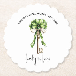 Gold Key Clover Bridal Shower Personalized  Kartonnen Onderzetters
