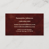 Gold Key Crimson Red Real Estate Visitekaartje (Achterkant)