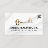 Gold Key en City Logo | QR-code Visitekaartje (Voorkant)