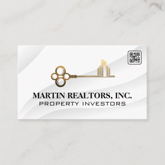 Gold Key en City Logo | QR-code Visitekaartje (Voorkant)