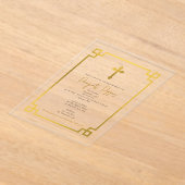 Gold Key Grieks-orthodoxe Christening Baptisme Acryl Uitnodigingen (Laagn)