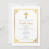 Gold Key Grieks-orthodoxe Christening Baptisme Kaart (Voorkant)