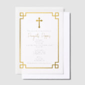Gold Key Grieks-orthodoxe Christening Baptisme Vellum Uitnodigingen (Offset)