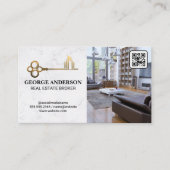 Gold Key House Logo | Leefruimte | QR-code Visitekaartje (Voorkant)
