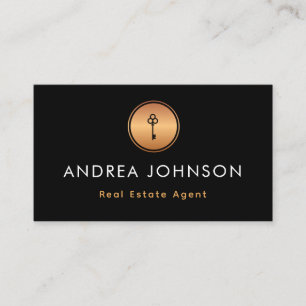 Gold Key Logo Real Estate Agent Foto Qr Code Visitekaartje