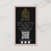 Gold Key Photo Real Estate Agent QR Code Pink Visitekaartje (Achterkant)