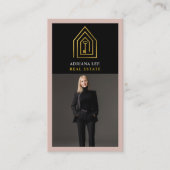 Gold Key Photo Real Estate Agent QR Code Pink Visitekaartje (Voorkant)