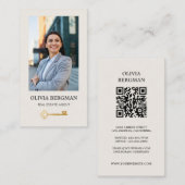 Gold Key Professionele Vastgoed Foto QR CODE Visitekaartje (Voorkant / Achterkant)