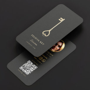  Gold Key Real Estate Agent QR Code Visitekaartje