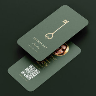 Gold Key Real Estate Agent QR Code Visitekaartje