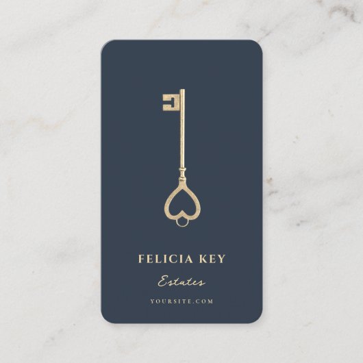 Gold Key Real Estate Agent QR Code Visitekaartje (Voorkant)