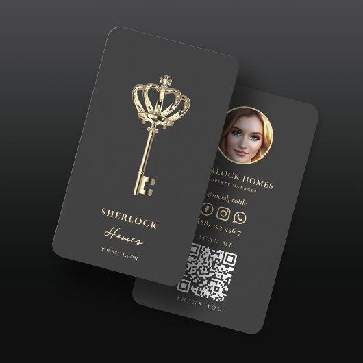  Gold Key Real Estate Agent QR Visitekaartje