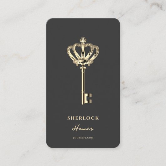 Gold Key Real Estate Agent QR Visitekaartje (Voorkant)