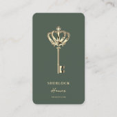  Gold Key Real Estate Agent Realtor Green Visitekaartje (Voorkant)