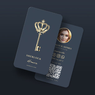  Gold Key Real Estate Agent Realtor QR Visitekaartje