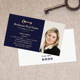 Gold Key Real Estate Agent voegt fotomarine toe Visitekaartje