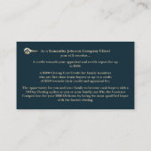 Gold Key VIP Real Estate Client Waardering Kaart Klantenkaartje (Achterkant)