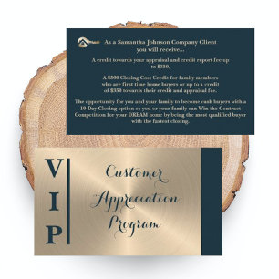 Gold Key VIP Real Estate Client Waardering Kaart Klantenkaartje