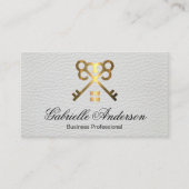 Gold Keys Home Logo | Leder Visitekaartje (Voorkant)