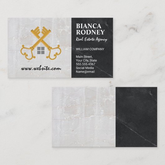 Gold  Keys | Marmer Visitekaartje (Voorkant / Achterkant)
