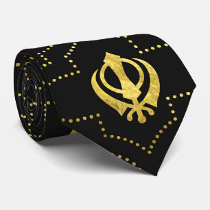 Gold Khanda-symbool Stropdas