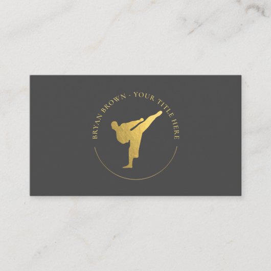 Gold Kickboxing - Karate Logo Visitekaartje (Voorkant)