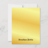 Gold Kijk Calligraphy Monogramed Custom Notitiekaartje (Voorkant)