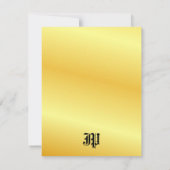 Gold Kijk Calligraphy Monogramed Custom Notitiekaartje (Achterkant)