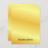 Gold Kijk Calligraphy Monogramed Custom Notitiekaartje (Voorkant / Achterkant)